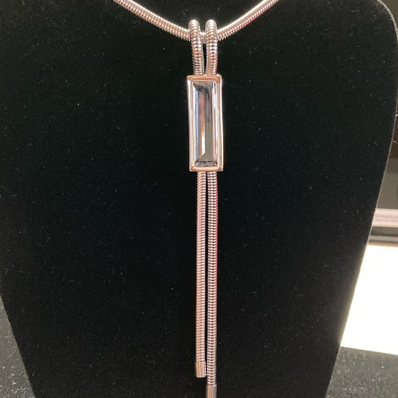 TOCARA. MARGARET Vitrum & Stainless Steel Necklace. 30” + 2” snake chain - Picture 1 of 4